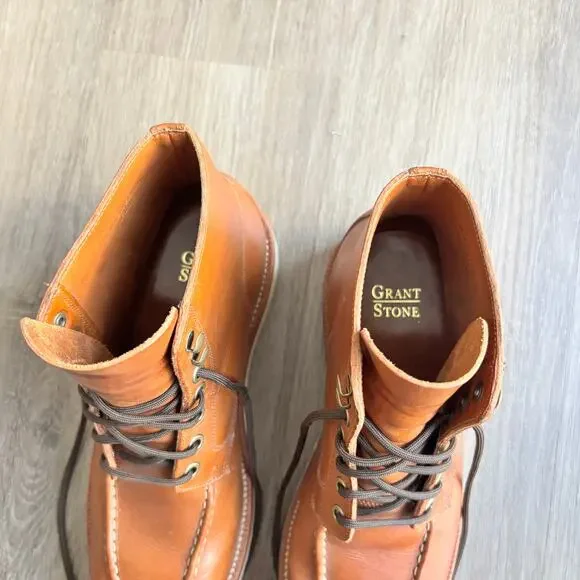 Grant Stone Brass Boot in Saddle Tan Men's 8.5E